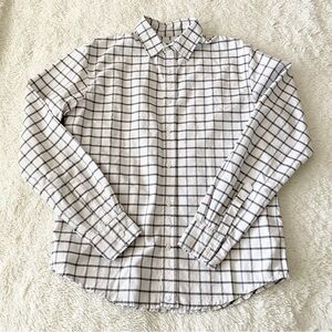 Frank & Eileen Paul SAMPLE Shirt Men Small Windowpane Check Button Long Sleeve